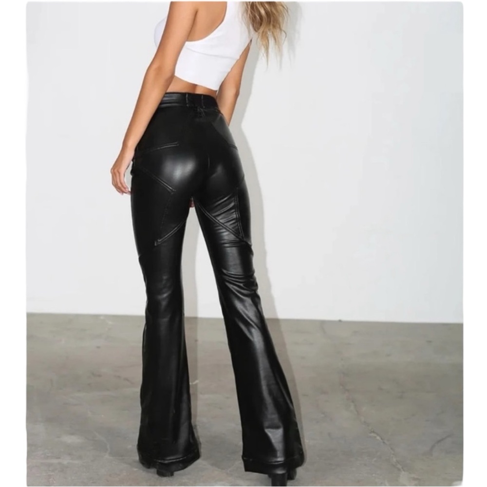Revice Venus Flares Faux Leather High Rise Pants